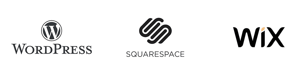 WordPress SquareSpace Wix Logos
